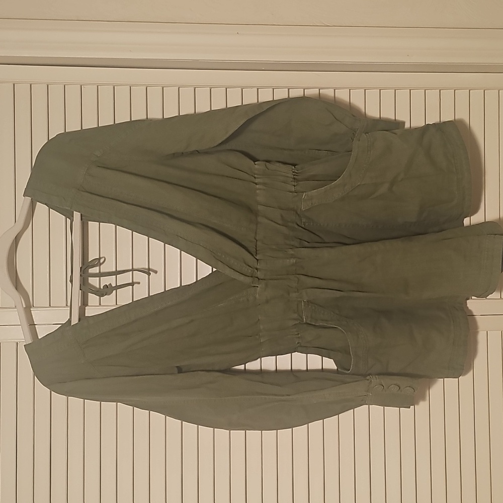 Free People Beside You Shortall Olive Green Size Medium - Picture 3 of 8